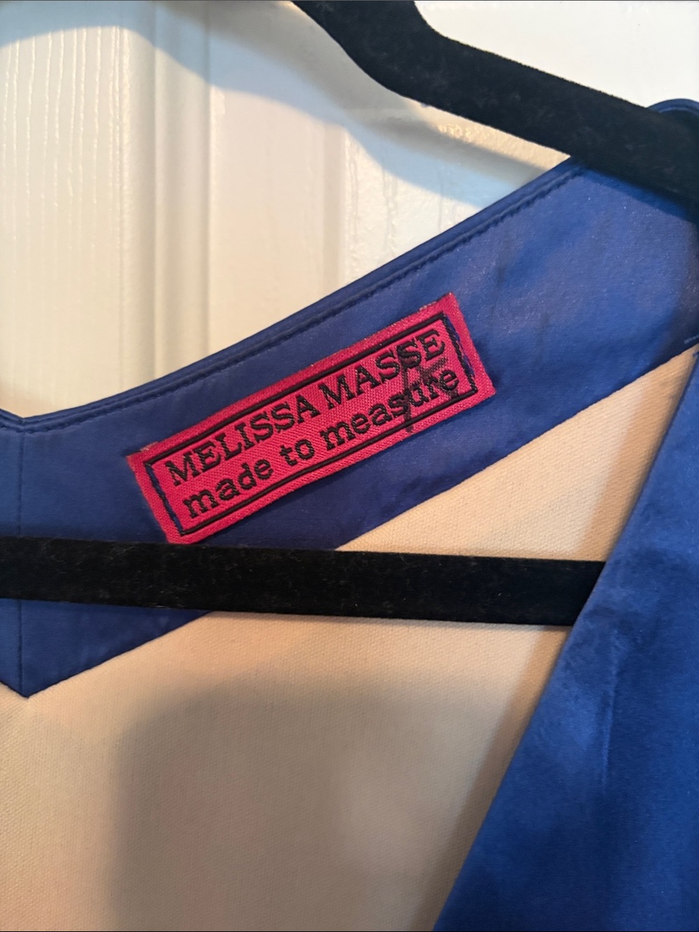 Melissa Masse Blue Chemise with Pink Logo Patch